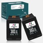 LUCASCOLO 302XLRemanufactured Ink Cartridge for HP 302 xl Black Use with OfficeJet 3835 3831 5230 4650 3830 3832 Envy 4527 4520 4524 4523 DeskJet 3630 2130 2132 3636 3637 2130 1110 3639 4655 (2Pack)