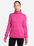 Nike Womens Running Swift Element Turtleneck Top - Pink, Pink, Size L, Women
