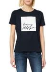 Tommy Hilfiger Women's Alissa Regular C-NK TEE SS T-Shirt, Blue (Desert Sky/Blue Box 0Gy), 8 (Size:S)