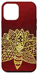 Coque pour iPhone 12 mini Fleur de lotus jaune doré foncé ombré rouge cramoisi