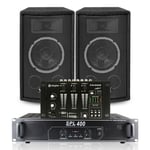 Pair of 6" DJ Disco Party Speakers + Mixer & Amplifier Karaoke System 300W