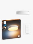 Philips Hue Enrave LED Large Flush Ceiling Light with Dimmer Switch, White