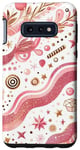 Coque pour Galaxy S10e Étui rose marron ombré pour fille en forme d'étoile avec fleur rose
