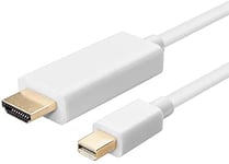 Tec-Digi 4K Mini DisplayPort DP to HDMI Cable, Gold plated 1.8M HDTV Adapter Converter, Supports Thunderbolt for Apple Mac, MacBook Air Pro, iMac