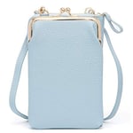 WLWWCX Women Phone Bag Solid Crossbody Bag 2021, Small Crossbody Cell Phone Purse for Women Mini Messenger Shoul Best Valentine's Day Wedding Birthday Gifts for Girl Friends Women (Blue)