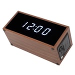 Digital Alarm Clock Wireless Charger Function MDF PVC LED Display Brown Inde GF0