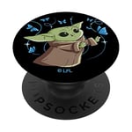 PopSockets Star Wars The Mandalorian The Child with Blue Butterflies PopSockets PopGrip: Swappable Grip for Phones & Tablets