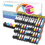 Lot de 40 (10*N (22ml), 9* NPH (13ml), 7*CMY(13ml)) compatibles pour Epson Expression Premium XP-530 630 635+ Fluo offert -Jumao-
