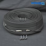 15m Black RG6 Satellite Coax Cable For Sky Freesat TV Aerial + Fitted F plug