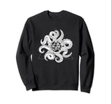 Geometric Lovecraftian Necronomicon Sigil & White Tentacles Sweatshirt
