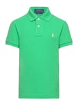 Slim Fit Cotton Mesh Polo Tops T-shirts Polo Shirts Short-sleeved Polo Shirts Green Ralph Lauren Kids