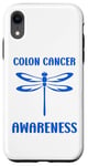 Coque pour iPhone XR Simple blue Dragonfly quote Colon Cancer Awareness