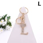 Strass dubbade små A-Z alfabetets första bokstav Nyckelring Ke - spot sales L 4.5*3cm/1.8*1.2in