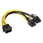 CPU 8 Pin to Dual 8 Pin PCIe Adapter Power Cable, CPU 8 Pin Female to Dual PCIe 2X 8 Pin (6+2) Male Power Adapter Extension Cable for Graphics Card -2pcs-21cm