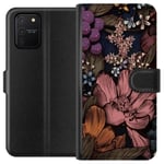 Samsung Galaxy S10 Lite Svart Plånboksfodral Tecknade blommor