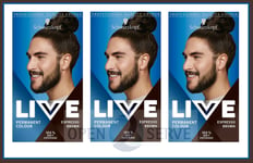 3x Schwarzkopf Live Permanent Hair Colour For Men | 100% Coverage|Espresso Brown