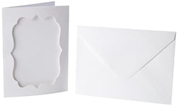 Papermania 6 x 8 Cartes/Enveloppes Photo-Fit Aperture (4PK 300Gsm) - Blanc