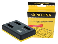 Patona USB Trippel Lader for Canon NB-13L PowerShot G5 X G5X G7 X G7 X Mark II G7X G9 X G9 150601710 (Kan sendes i brev)