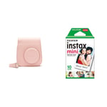 instax 70100146236 mini 11 camera case, Blush Pink & 16386004 Mini Film, 10 Shot Pack, White border
