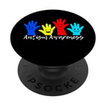 In April We Wear Blues cute heads Autism Awareness Month PopSockets Swappable PopGrip