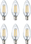 Gatetop 4W LED Filament Candle Bulb B22 Base Two pins, C35 LED Light ,36W Halogen Bulb Equivalent ,220-240V 400lm 4000K B22 ,6 Packs (B22, Clear)…