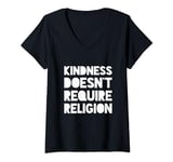 Womens Kindness Doesn't Require Religion V-Neck T-Shirt