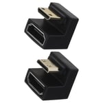 2x Mini HDMI Male to HDMI Female Extension Adapter Up&Down Angle for Tablets