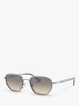 Persol PO2471S Men's Oval Sunglasses, Smoke/Grey Gradient