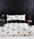 Rapport Home Monochrome Microfibre Single Duvet Cover Set, Black Spider Reversible Bedding Set - Halloween Themed Non-iron Duvet Set