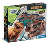 Clementoni 61403 Science & Play Lab Archeofun 2 N 1 T-Rex: Giant Skull and Skeleton-Scientific, Dinosaur Dig Kit, Archaeological Excavation Toy, Gift Age 6, English, Made in Ita, Multicolor