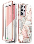 i-Blason Cosmo Series Coque pour Samsung Galaxy S21 Ultra 5g (6,8"), Coque de Protection élégante et Brillante sans Protecteur d'écran intégré pour Galaxy S21 Ultra (Version 2021) (marbre 1)