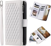 Wuhaizher Google Pixel 7A Phone Case Zipper Pocket Flip Shockproof Leather Folio