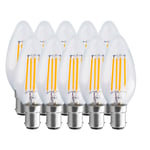 4 Watts B15 SBC Small Bayonet LED Light Bulb Clear Candle Warm White Dimmable, Pack of 10