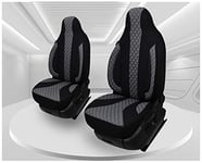 Housses de siège sur Mesure pour sièges de Voiture compatibles avec VW Caddy 3 2003–2010 conducteur et Passager FB : PL407 (Noir/Gris)