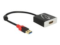 Delock Adapter USB 3.0 Type-A male > HDMI female - Extern videoadapter - USB 3.0 - HDMI - svart