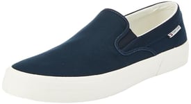 Tommy Jeans Men Vulcanised Trainers Slip On Canvas Shoes, Blue (Dark Night Navy), 40