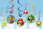 12 Nintendo Super Mario Party Hanging Swirls String Banner Garland Decoration 