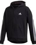Adidas 3-Stripes Full-Zip Hoodie JR Black/White (Storlek 152)