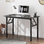 SogesHome Bureau d’Ordinateur Informatique Pliante 100x60cm Table d’étude/à dîner Pliable pour Maison/Bureau,Noir,AC5CB-100-SH