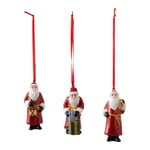 Villeroy & Boch – Nostalgic Ornaments Santa Claus ornament set, 3-part, decorative ornament set made from hard porcelain, multi-coloured, 8 x 3.5 cm, 14-8331-6687