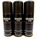 3x Guy Laroche Drakkar Noir Deodorant Body Spray for Men, 3.4oz