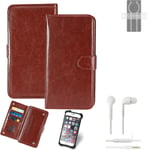 CASE FOR Huawei Mate 50 RS BROWN + EARPHONES FAUX LEATHER PROTECTION WALLET BOOK