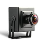 Mini Fisheye POE IP Camera, HD 3MP Indoor Security Camera CCTV 1.7mm Lens 170 Degree Wide Angle P2P H.265 (I706-3-P Black)