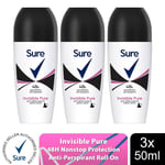 Sure Women Roll On Invisible Pure Anti-Perspirant 48Hrs Dry Protection, 3x50ml