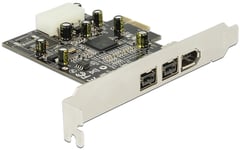 FireWire kontrollerkort - 2st typ B 800mbps + 1st typ A 400mbps - PCI-e