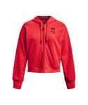 Under Armour Womenss UA Terry LNY Zip Hoody in Red - Size UK 8-10 (Womens)