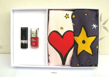Christian Dior Gift Set -  Mini Lipstick 999 & 999 Nail Polish & 2 Travel Bags