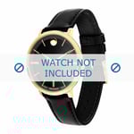 Movado Klockarmband 0607091 Läder Svart 16mm