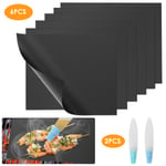 Haokaini Grill Mat,6 Set BBQ Grill Mats Non Stick Black Grill Mats,Reusable,Easy to Clean