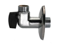 Gustavsberg Securex Förkromad Vinklad Kulventil 1/2" Nippel/Nippel Utan Handtag &Amp  Inkl. Rosett